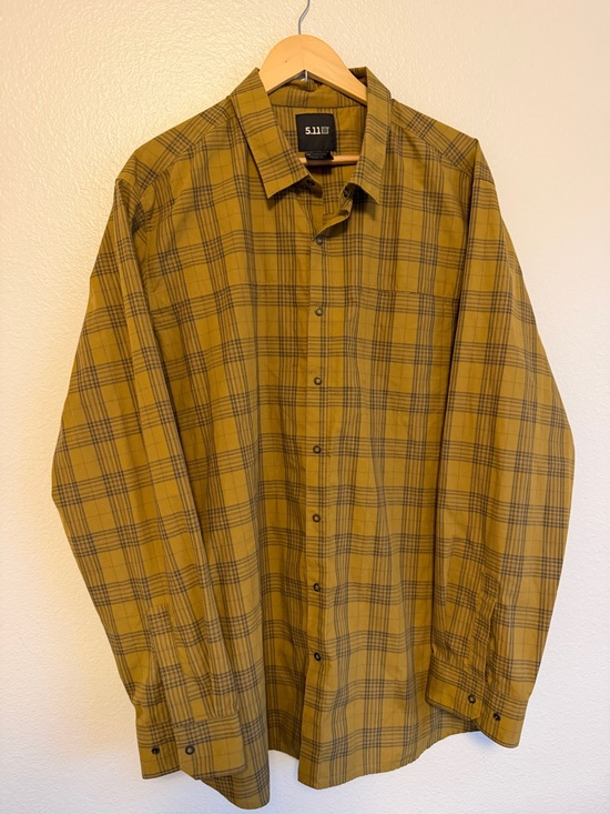 5.11 Tactical Other - 5.11 Tactical Men's Mustard Plaid Button-Down Shirt